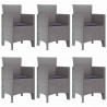 Zestaw do jadalni w ogrodzie 7 pcs Jasnoszary Rattan Polt