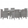 Zestaw do jadalni w ogrodzie 7 pcs Jasnoszary Rattan Polt