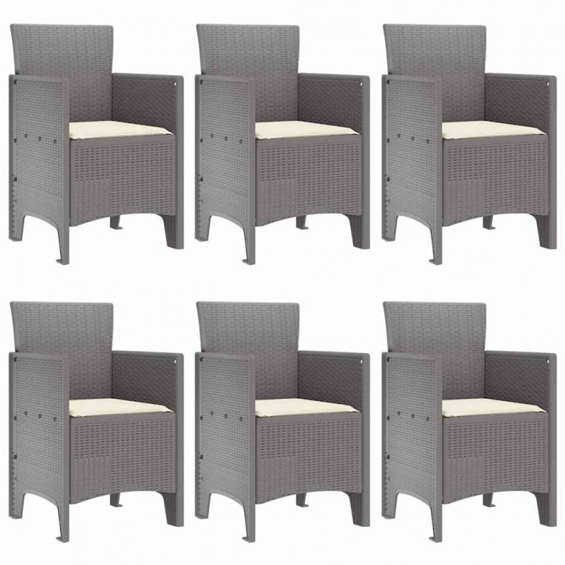 Zestaw do jadalni w ogrodzie 7 pcs Jasnoszary Rattan Polt