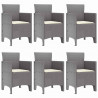 Zestaw do jadalni w ogrodzie 7 pcs Jasnoszary Rattan Polt