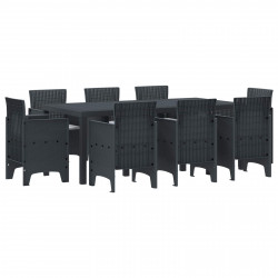 Zestaw do jadalni w ogrodzie 9 pcs Antracyt polipropylen