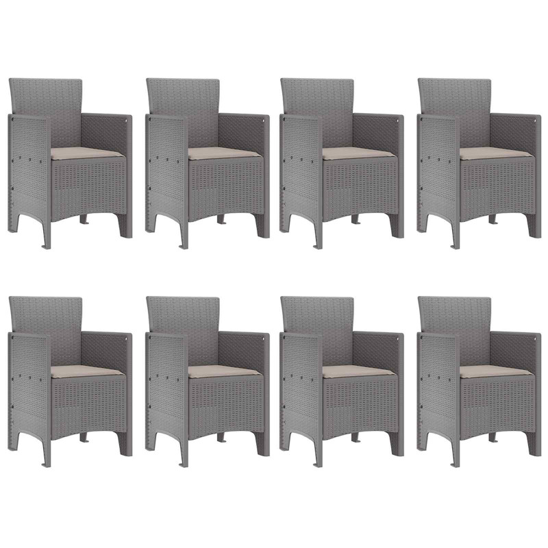 Zestaw do jadalni w ogrodzie 9 pcs Biały polipropylen