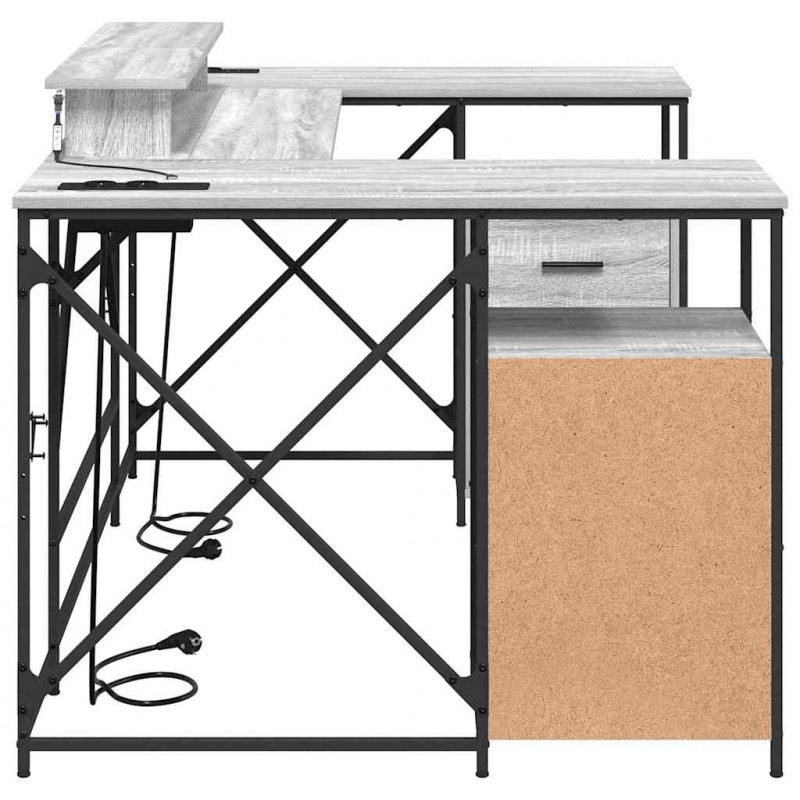 Biurko Szary Sonoma 182 x 101 x 87,5 cm Materiał drewnopochodny