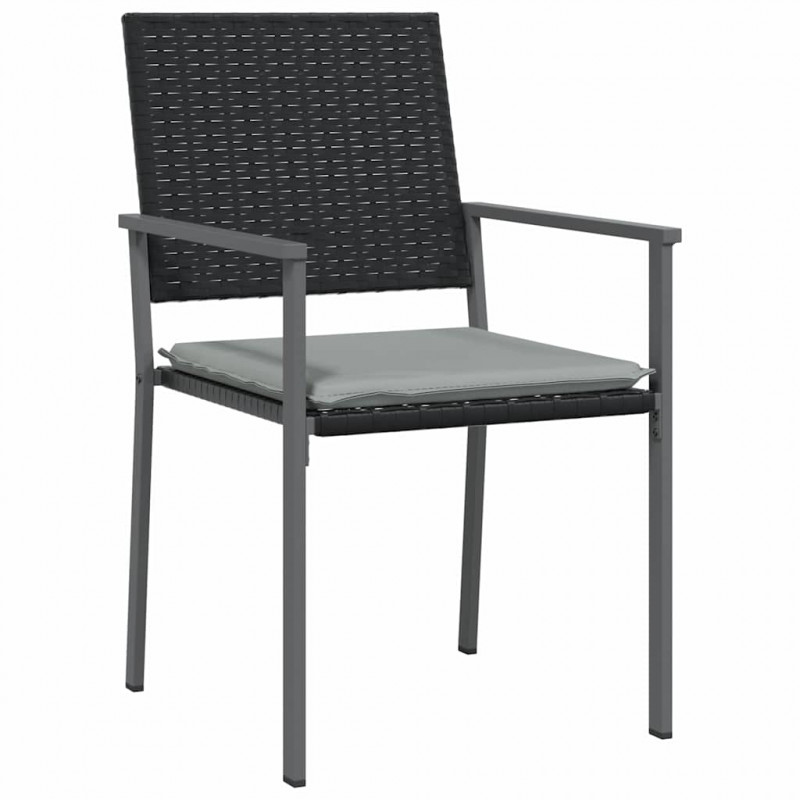 Zestaw do jadalni w ogrodzie 3 pcs Czarny i Jasnoszary