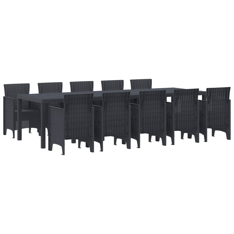 Zestaw do jadalni w ogrodzie 11 pcs Antracyt