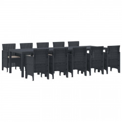 Zestaw do jadalni w ogrodzie 11 pcs Antracyt Polirattan