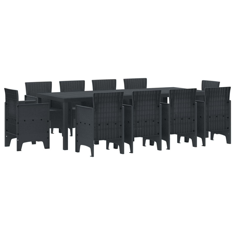 Zestaw do jadalni w ogrodzie 11 pcs Antracyt polipropylen