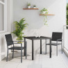 Zestaw do jadalni w ogrodzie 3 pcs Czarny Rattan PE
