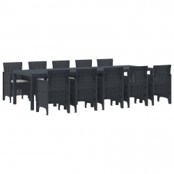 Zestaw do jadalni w ogrodzie 11 pcs Antracytowy i Jasnoszary