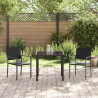 Zestaw do jadalni w ogrodzie 3 pcs Czarny Rattan PE