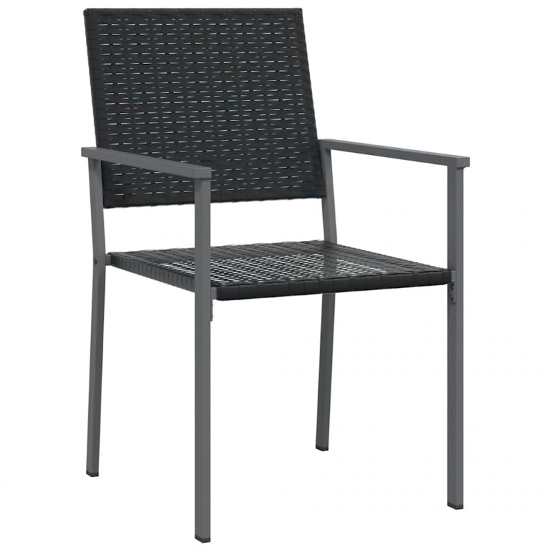 Zestaw do jadalni w ogrodzie 3 pcs Czarny Rattan PE