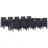 Zestaw do jadalni w ogrodzie 11 pcs Antracyt Syntetyczny rattan