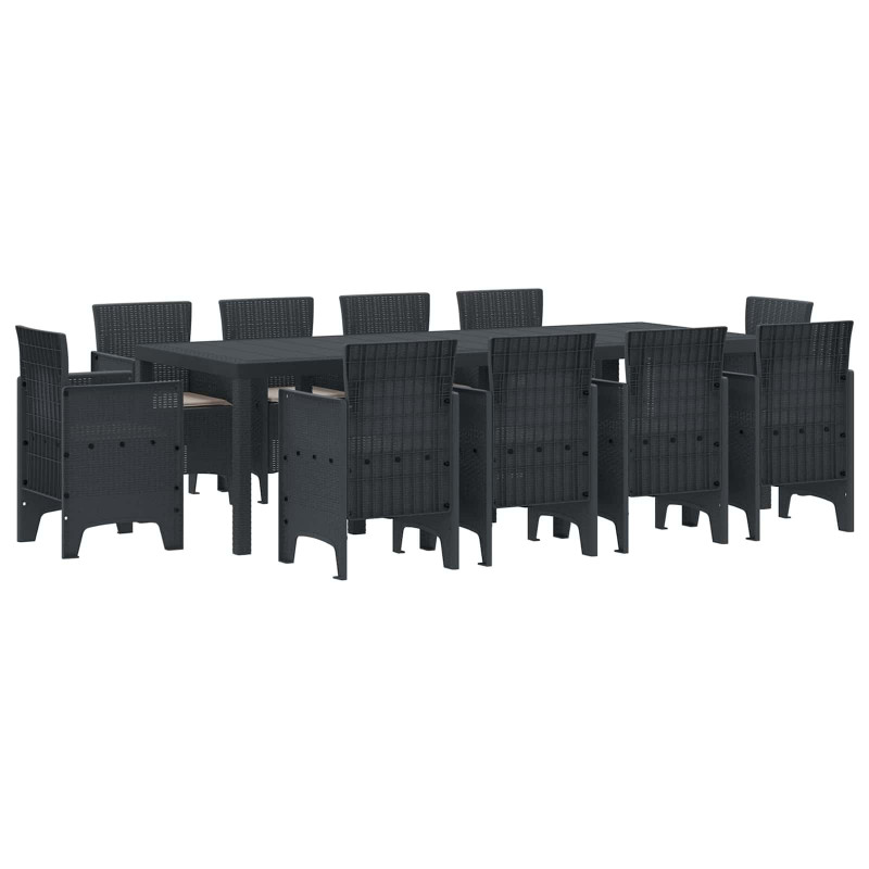 Zestaw do jadalni w ogrodzie 11 pcs Antracyt polipropylen