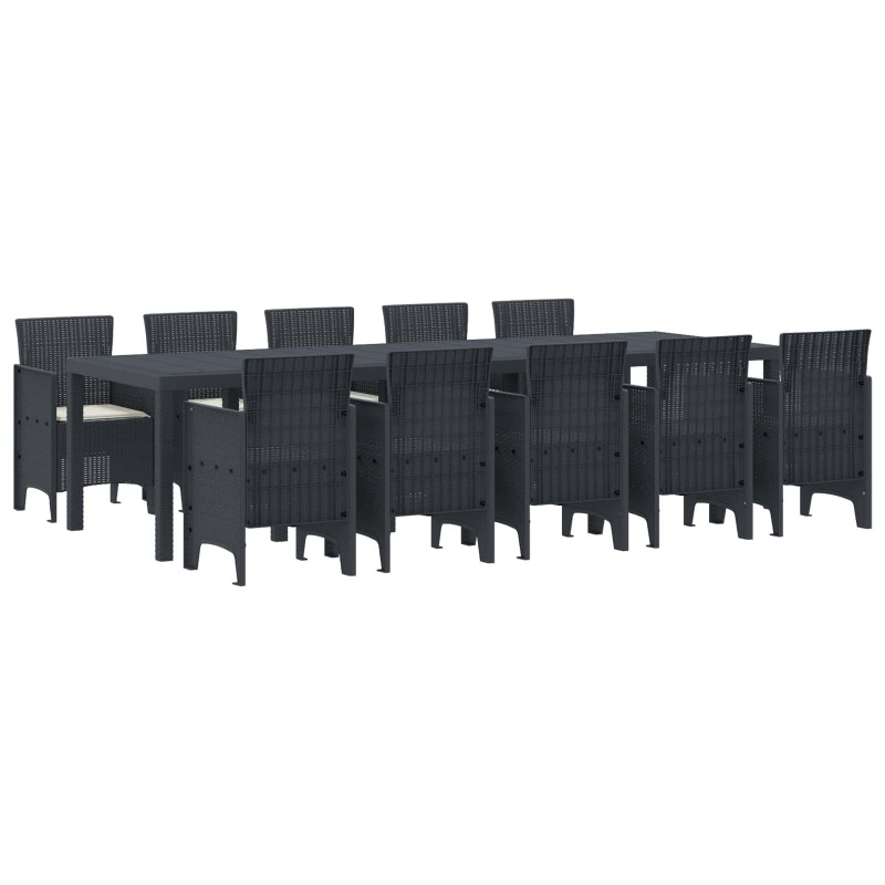 Zestaw do jadalni w ogrodzie 11 pcs Antracytowy i Kremowy