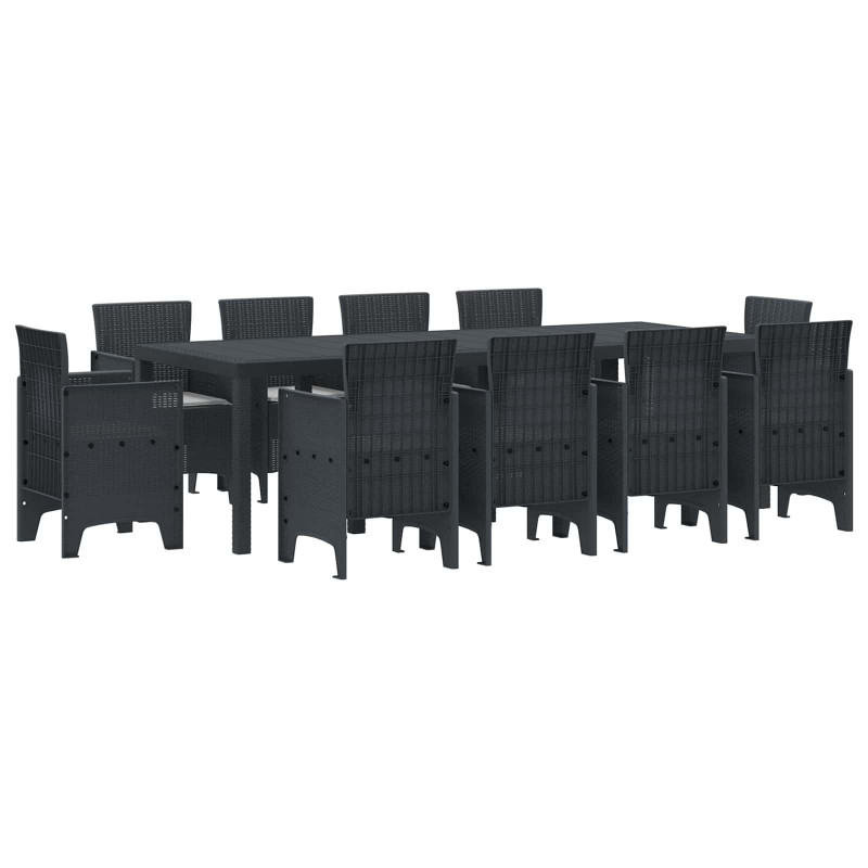 Zestaw do jadalni w ogrodzie 11 pcs Antracyt polipropylen