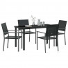 Zestaw do jadalni w ogrodzie 5 pcs Czarny Rattan PE