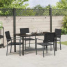 Zestaw do jadalni w ogrodzie 5 pcs Czarny Rattan PE
