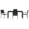 Zestaw do jadalni w ogrodzie 5 pcs Czarny Rattan PE