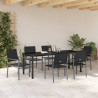Zestaw do jadalni w ogrodzie 7 pcs Czarny Rattan PE