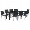 Zestaw do jadalni w ogrodzie 9 pcs Czarny Rattan PE