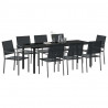 Zestaw do jadalni w ogrodzie 9 pcs Czarny Rattan PE