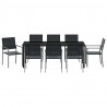 Zestaw do jadalni w ogrodzie 9 pcs Czarny Rattan PE