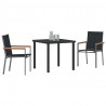 Zestaw do jadalni w ogrodzie 3 pcs Czarny