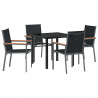 Zestaw do jadalni w ogrodzie 5 pcs Czarny