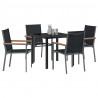 Zestaw do jadalni w ogrodzie 5 pcs Czarny