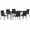 Zestaw do jadalni w ogrodzie 7 pcs Czarny