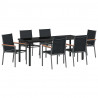 Zestaw do jadalni w ogrodzie 7 pcs Czarny