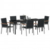 Zestaw do jadalni w ogrodzie 7 pcs Czarny