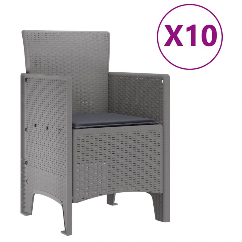 Zestaw do jadalni w ogrodzie 11 pcs Jasnoszary i Antracytowy