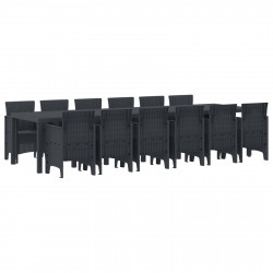 Zestaw do jadalni w ogrodzie 13 pcs Antracyt Rattan Polt