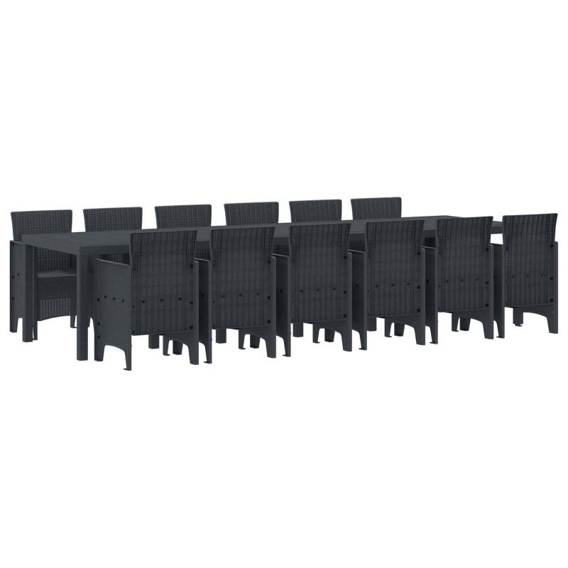 Zestaw do jadalni w ogrodzie 13 pcs Antracyt Rattan Polt