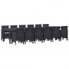 Zestaw do jadalni w ogrodzie 13 pcs Antracyt Rattan Polt