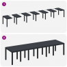 Zestaw do jadalni w ogrodzie 13 pcs Antracyt Rattan Polt