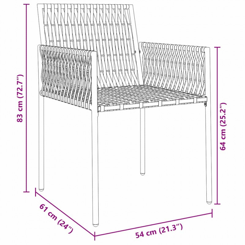 Zestaw do jadalni w ogrodzie 9 pcs Brązowy i czarny Rattan PE
