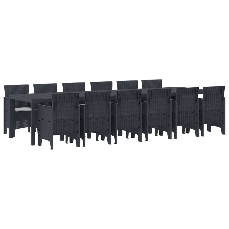Zestaw do jadalni w ogrodzie 13 pcs Antracyt Rattan Polt
