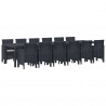 Zestaw do jadalni w ogrodzie 13 pcs Antracyt Rattan Polt