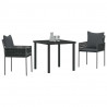 Zestaw do jadalni w ogrodzie 3 pcs Czarny i szary Rattan PE
