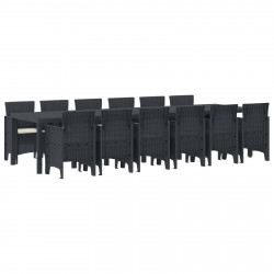 Zestaw do jadalni w ogrodzie 13 pcs Antracyt Rattan Polt