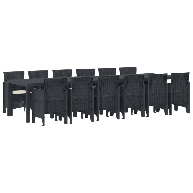 Zestaw do jadalni w ogrodzie 13 pcs Antracyt Rattan Polt