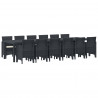 Zestaw do jadalni w ogrodzie 13 pcs Antracyt Rattan Polt