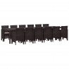Zestaw do jadalni w ogrodzie 13 pcs Brązowy Rattan Polt