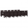 Zestaw do jadalni w ogrodzie 13 pcs Brązowy Rattan Polt