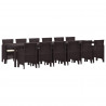 Zestaw do jadalni w ogrodzie 13 pcs Brązowy Rattan Polt