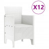 Zestaw do jadalni w ogrodzie 13 pcs Biały Rattan Polt