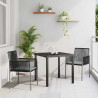 Zestaw do jadalni w ogrodzie 3 pcs Czarny Rattan PE