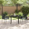 Zestaw do jadalni w ogrodzie 3 pcs Czarny Rattan PE